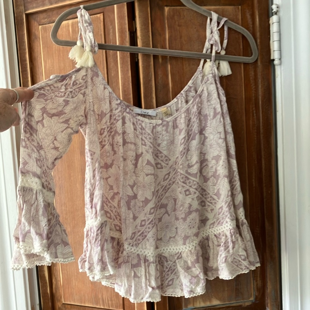 Floral Lace Trim Blouse